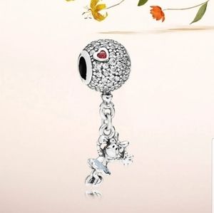 925 MINNIE MOUSE DISNEY DANGLE CHARM WITH CZ